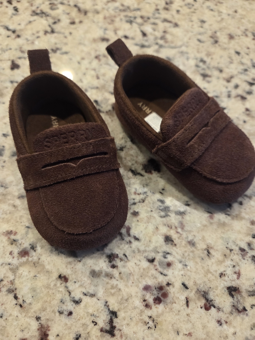 Sperry Brown Suede Baby Loafers